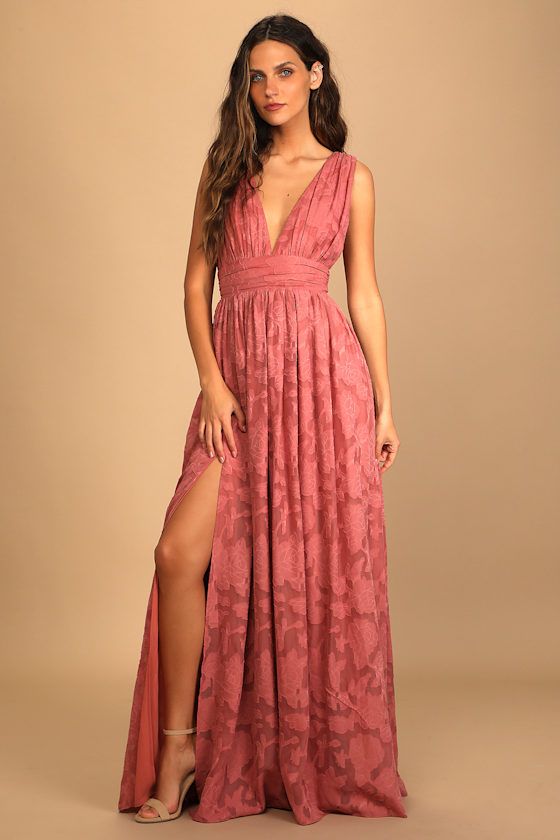 Sweet Sophistication Vintage Rose Burnout Floral Maxi Dress 5