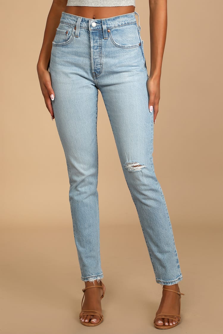 Levi's 501 Skinny - Distressed Jeans - High Waisted Jeans - Lulus