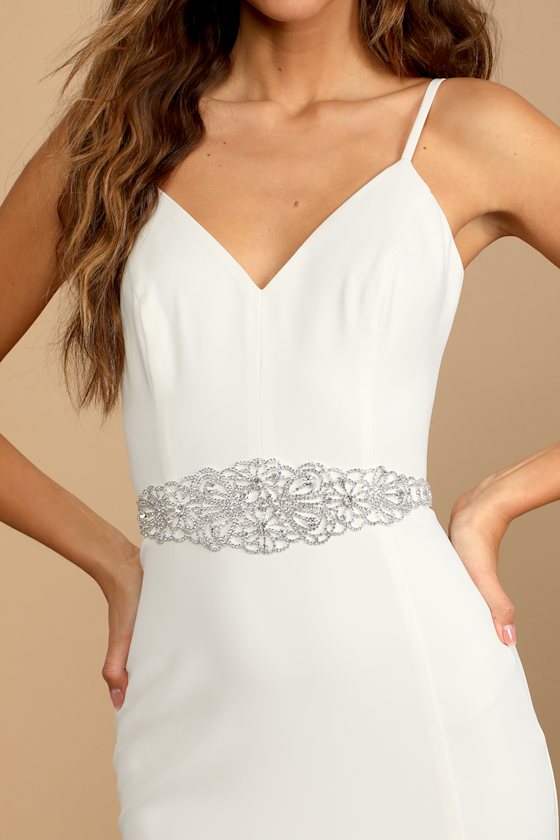 Sparkling Love Silver Rhinestone Bridal Belt 2
