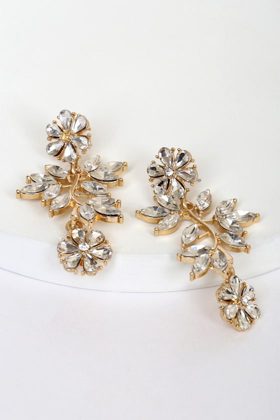 This Eternal Love 14KT Gold Rhinestone Statement Earrings 3