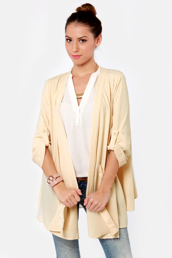 Cute Cream Jacket Kimono Jacket 50.00 Lulus