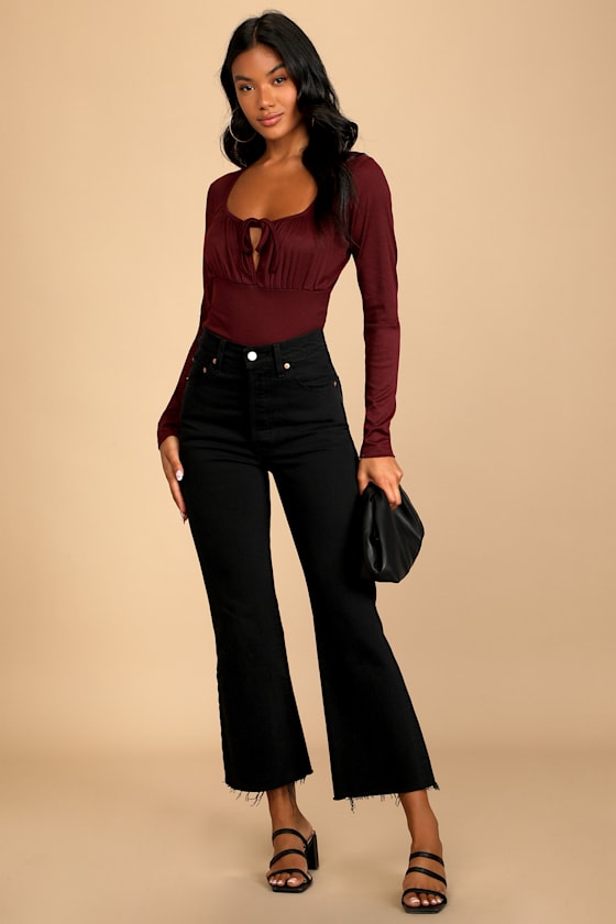 Sweet Nature Plum Purple Ribbed Long Sleeve Top 5