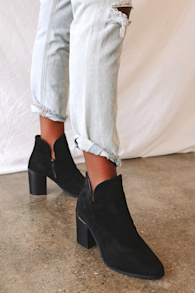 Martella Black Suede Ankle Booties 5