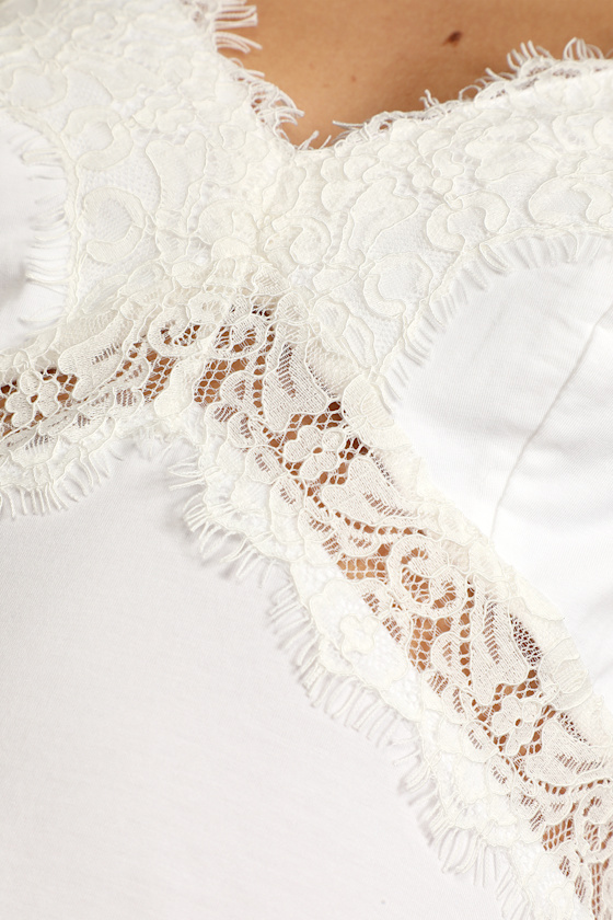 Absolutely Enchanting White Lace Lingerie Slip - thumbnail 5