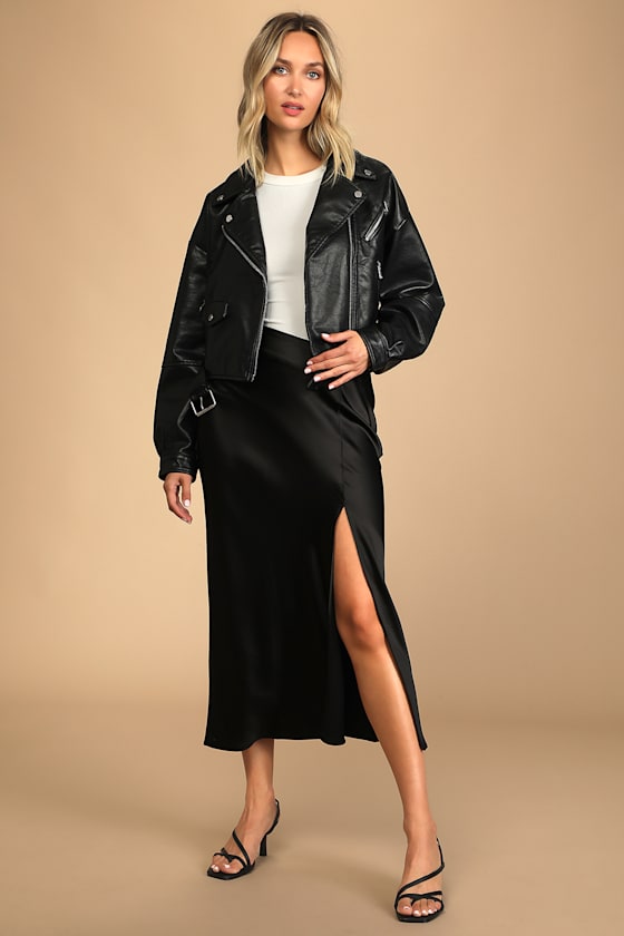 Open Road Black Vegan Leather Cropped Moto Jacket 5