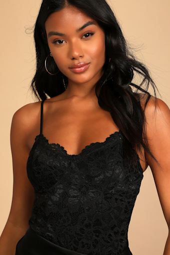 Midnight Romance Black Lace Bodysuit 4