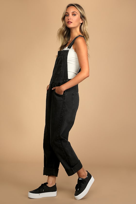 Ziggy Washed Black Denim Overalls 8