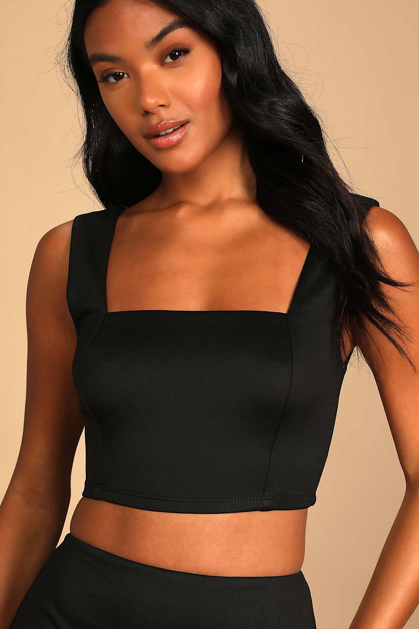 Black Bodycon - 2-Piece Bodycon Dress - Square Neck Dress - Lulus