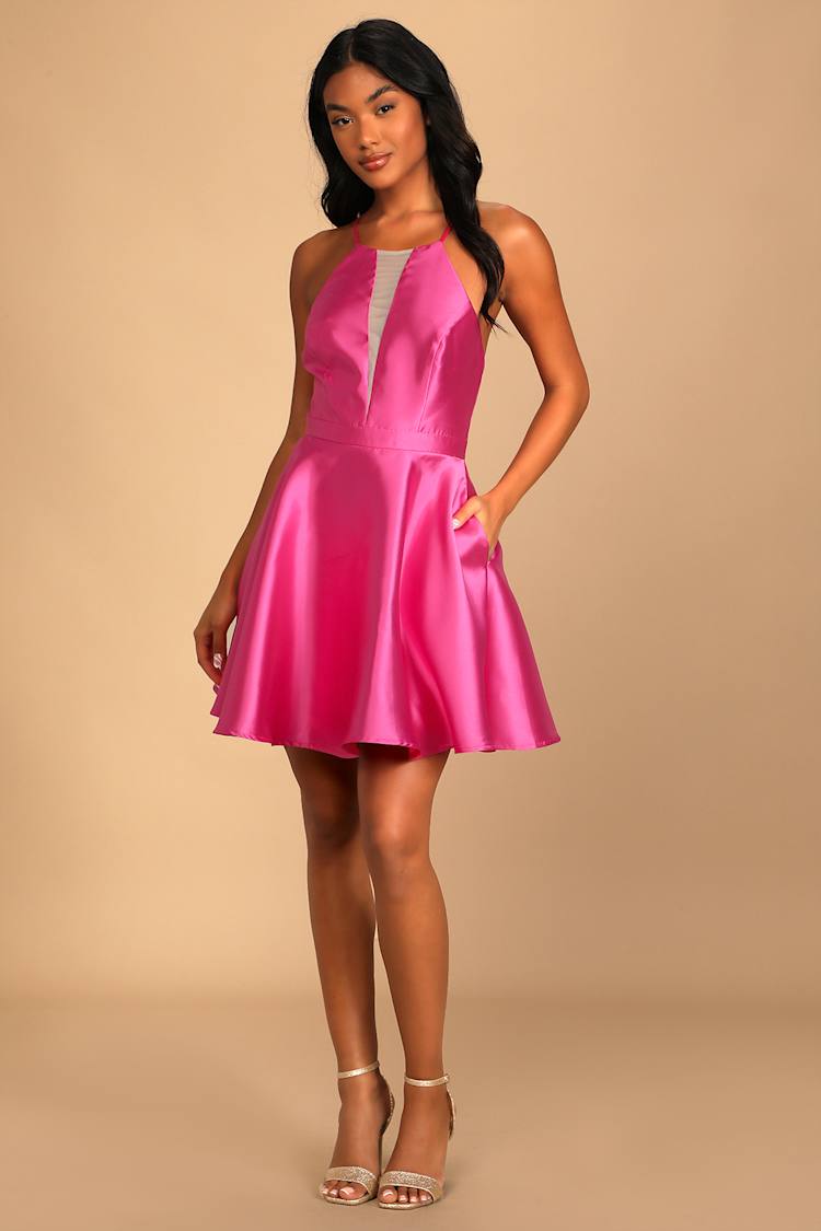 sequin dresses cocktail dresses Honey Pink Sequin Mini Dress - US 8