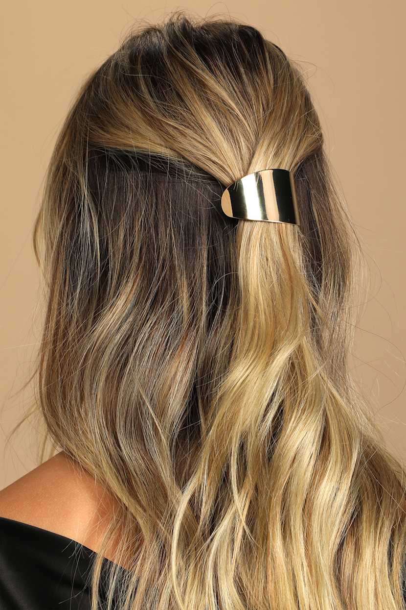 Gold Hair Clip - Curved Hair Clip - French Barrette Clip - Lulus