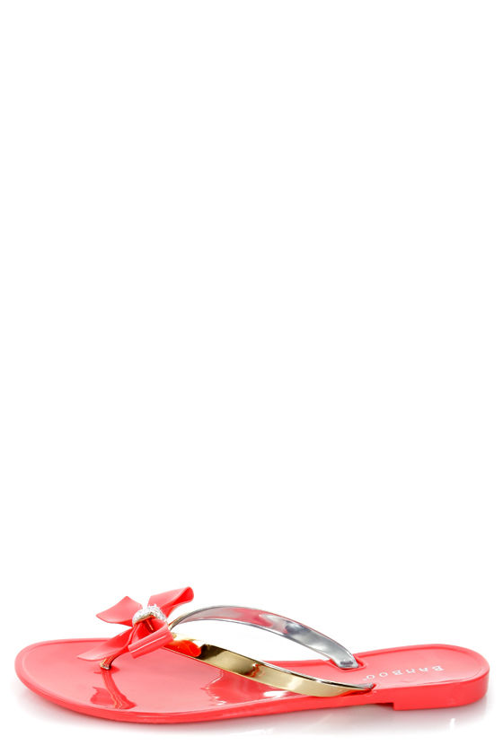 coral jelly sandals