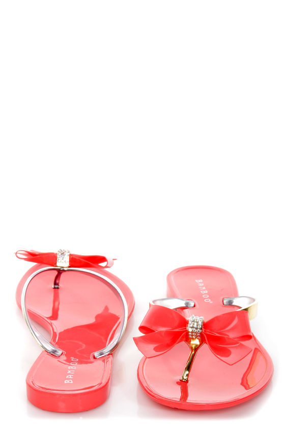 coral jelly sandals