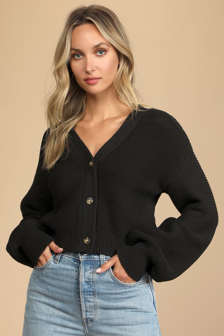 KNIT BUTTON-UP SWEATER