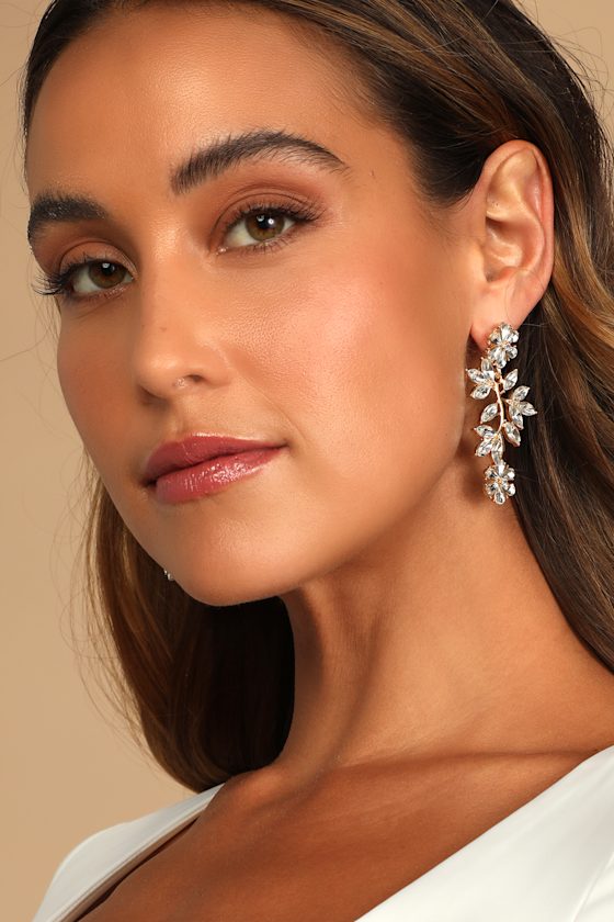 This Eternal Love 14KT Gold Rhinestone Statement Earrings 1