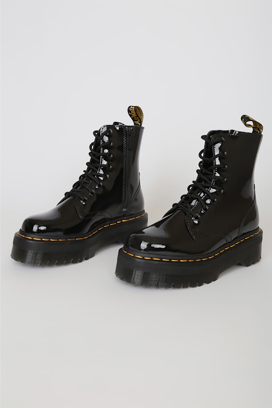 jadon platform 8 eye boot black