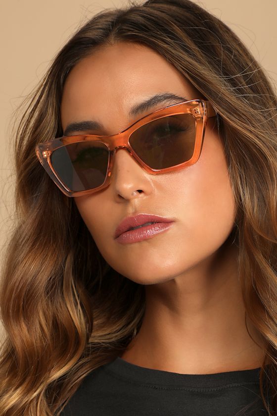 Brown Sunglasses Transparent Sunglasses CatEye Sunglasses Lulus