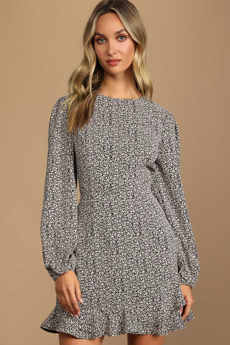 Black Floral Print Dress - Cutout Dress - Backless Mini Dress - Lulus Black Floral Print Dress - Cutout Dress - Backless Mini Dress - Lulus
