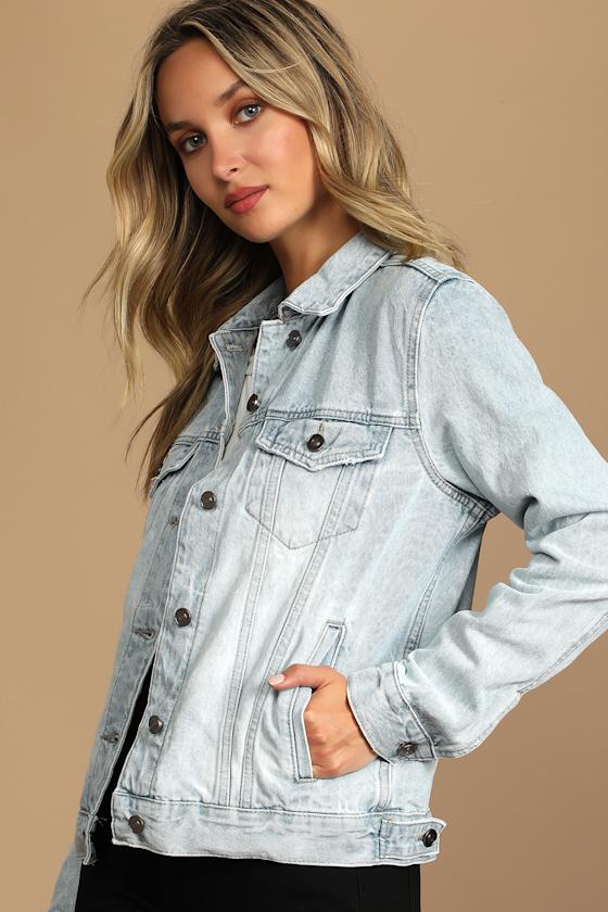 Lalah Light Wash Oversized Denim Jacket 12