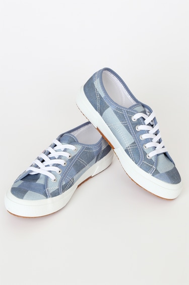 Superga 2750 Denim Patchwork Blue Sneakers