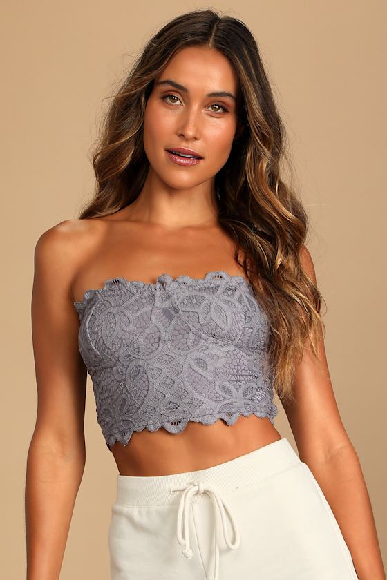 Adella Slate Grey Lace Corset Bra 5