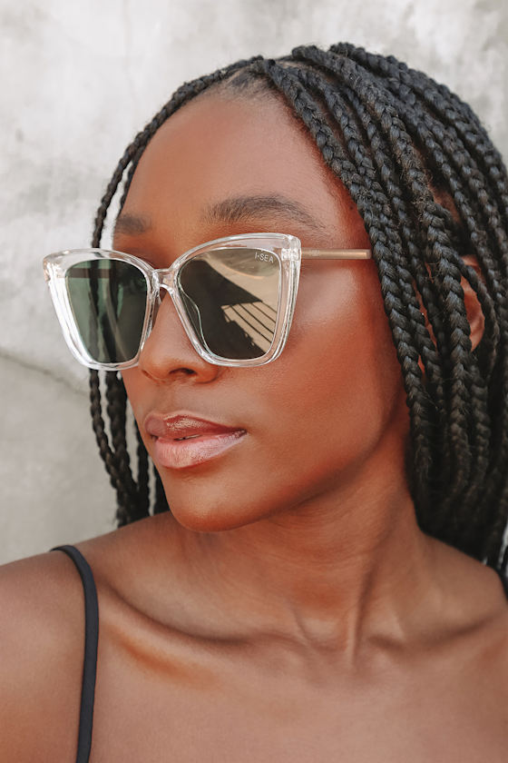 Aloha Fox Clear Oversized Cat-Eye Sunglasses 4