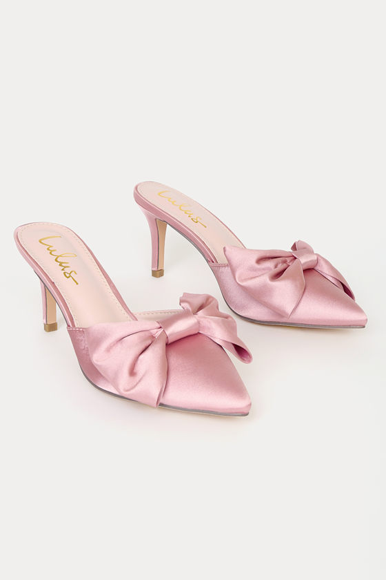 Lyle Blush Satin Pointed-Toe Mules 3