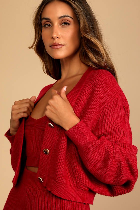 More the Merrier Red Knit Three-Piece Sweater Dress 9