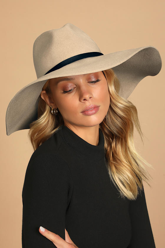 Going Somewhere Tan Wool Floppy Hat 1