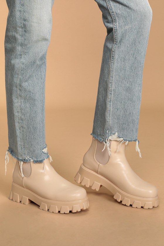 Light Nude Boots Platform Chelsea Boots Chunky Ankle Boots Lulus — free download