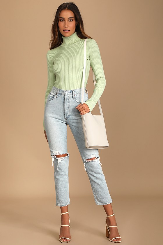 Light green hotsell turtleneck sweater