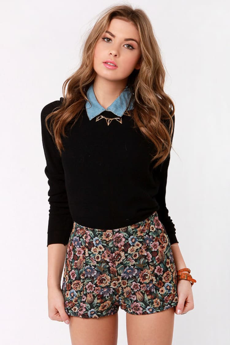 Cute High-Waisted Shorts - Floral Shorts - Tapestry Shorts - $ - Lulus