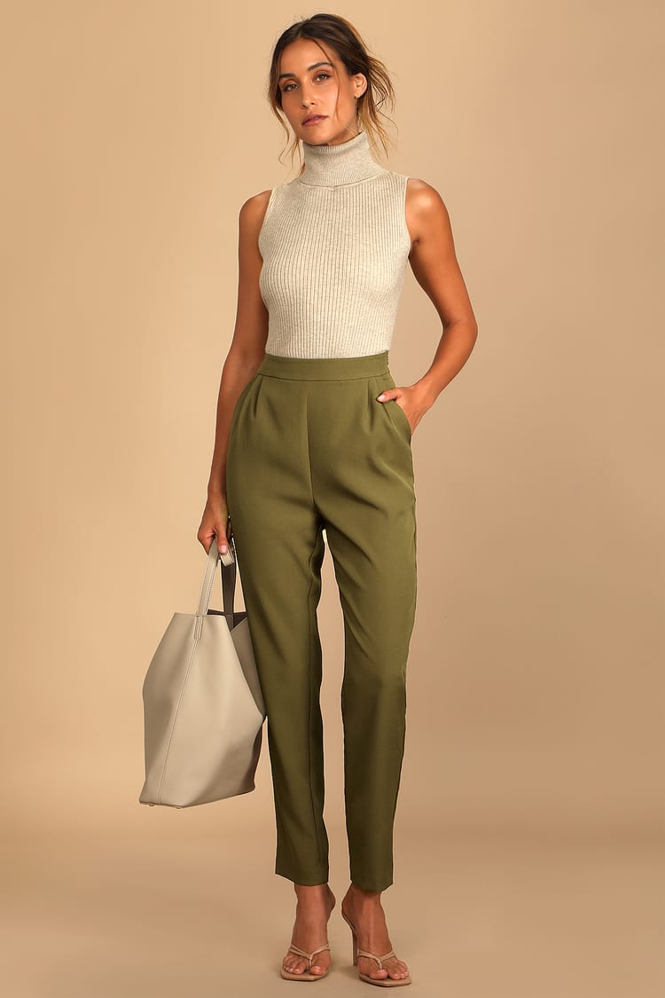 Like Clockwork Olive Green Trouser Pants