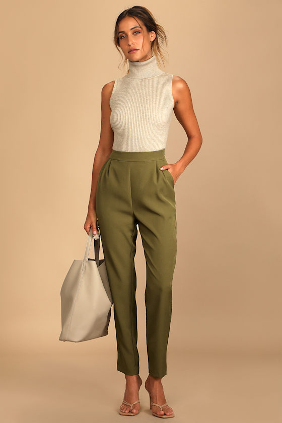 Like Clockwork Olive Green Trouser Pants 11