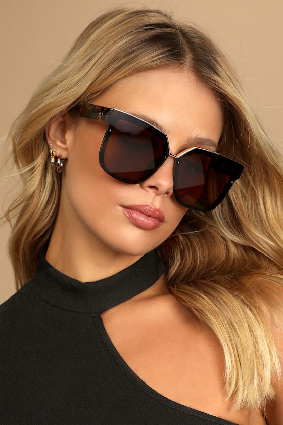 Main Frame Brown Tortoise Rimless Sunglasses 1