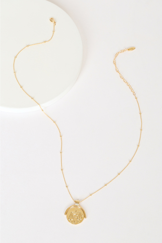 Read the Stars 14KT Gold Libra Zodiac Necklace 4