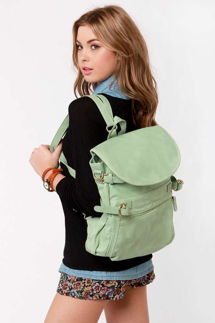 Cute Mint Green Backpack - Vegan Leather Backpack - $44.00  display picture 1
