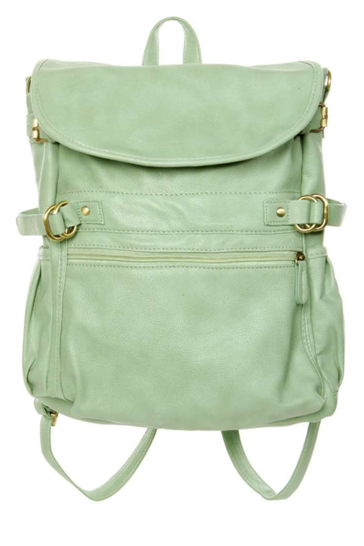 Cute Mint Green Backpack - Vegan Leather Backpack - $44.00  display picture 1