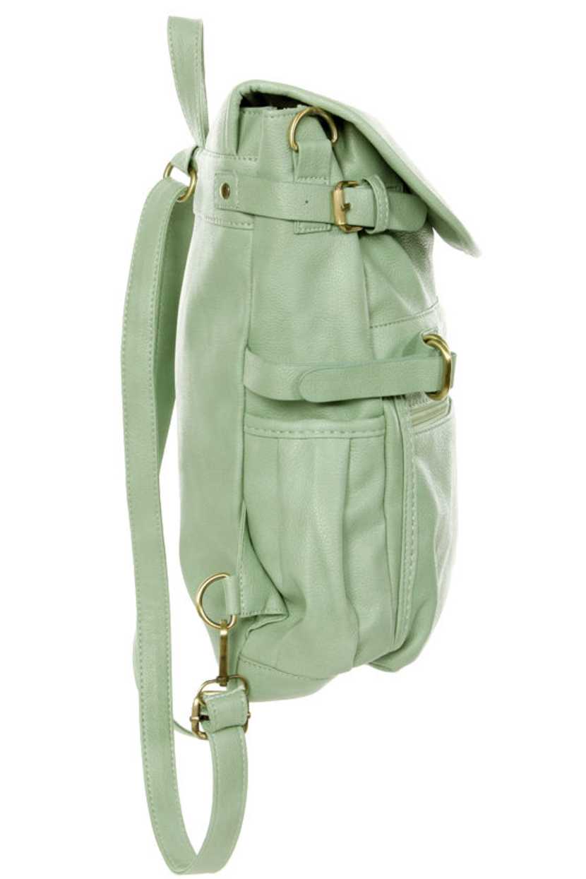 Cute Mint Green Backpack - Vegan Leather Backpack - $44.00 
