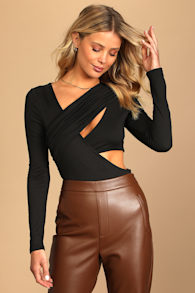 Making the Cut Black Long Sleeve Cutout Bodysuit 5