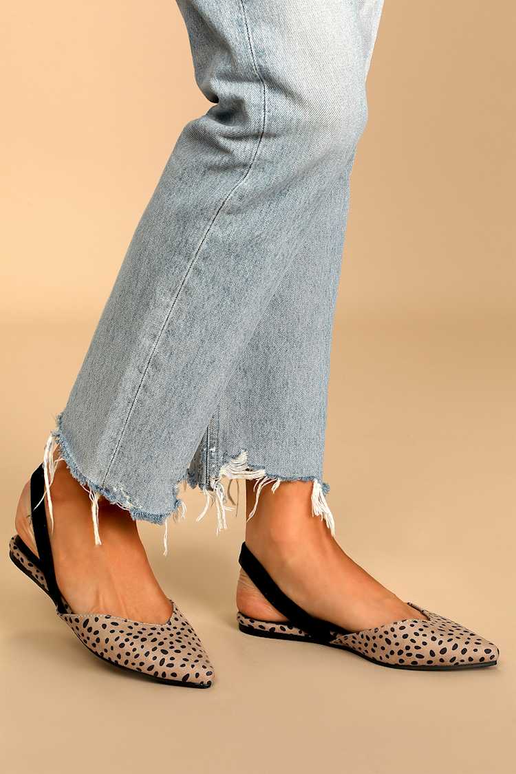 Pointed Toe Slingback Flats Lulus Leopard Flats Leopard Print Flat  Slingbacks On Sale