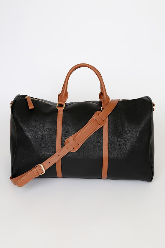 Stay the Night Black and Cognac Weekender Bag 3