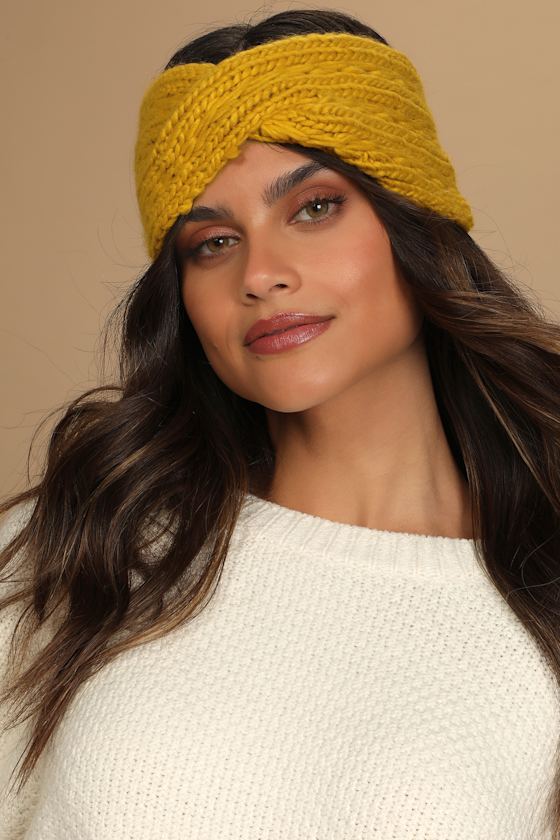 Cozy Chic Mustard Yellow Knit Headband 3