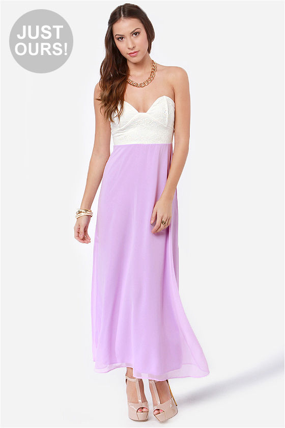 Lovely Lavender Dress - Maxi Dress - Strapless Dress - $44.50 - Lulus