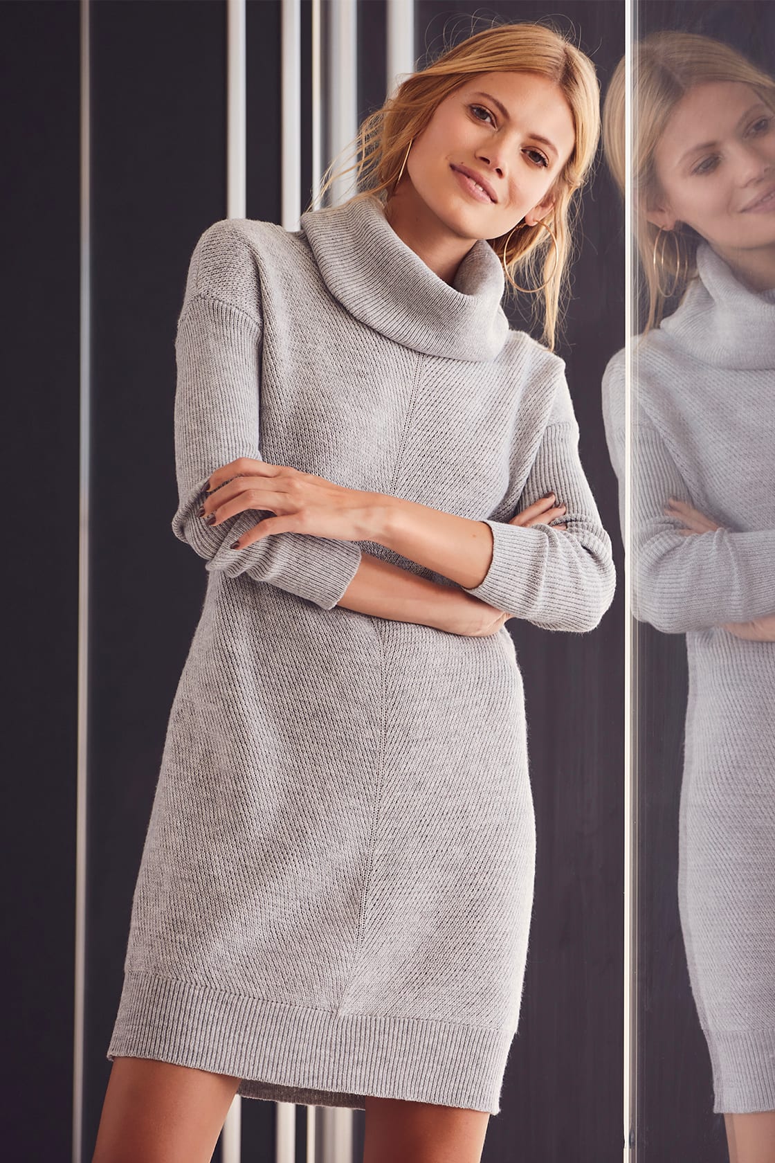 Tea Reader Light Grey Sweater Dress