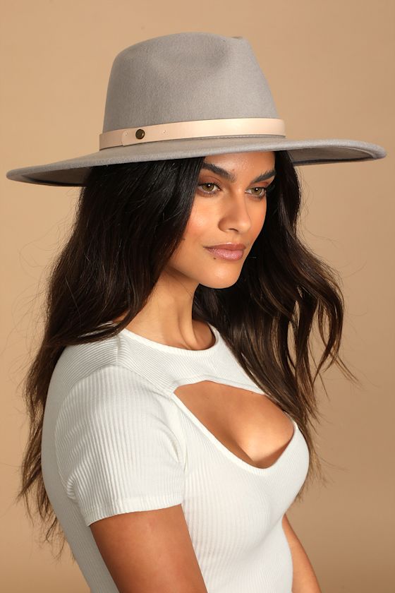 Grey Fedora Hat Wide Brim Fedora Hat Genuine Wool Hat Lulus