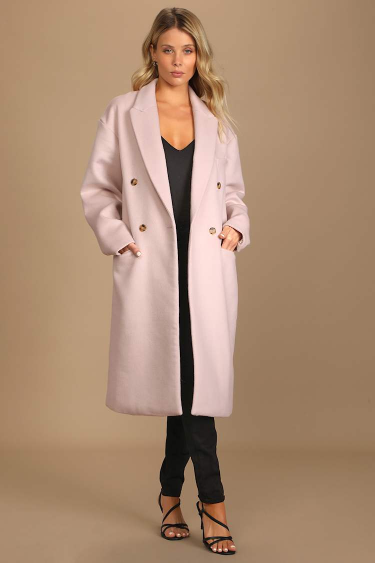chinese dress ladies Siena - Pale Pink Dress Coat