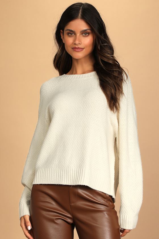 Warm My Heart Cream Tie-Back Sweater 5