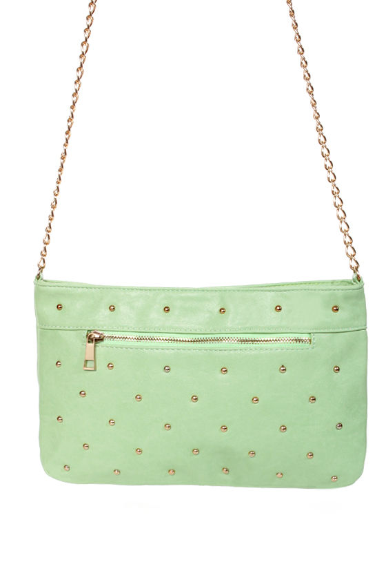 Cute Mint Green Purse Studded Purse Vegan Leather Purse 36.00