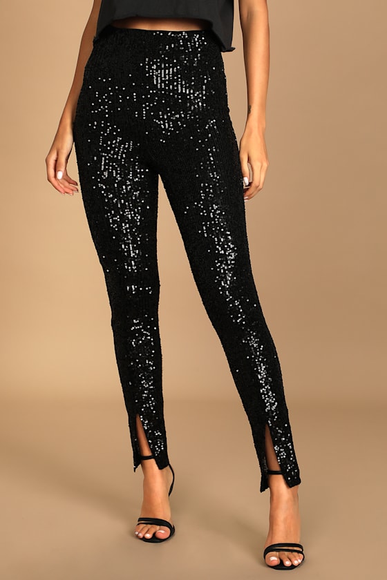 Slit Front High-Waisted Pants 3