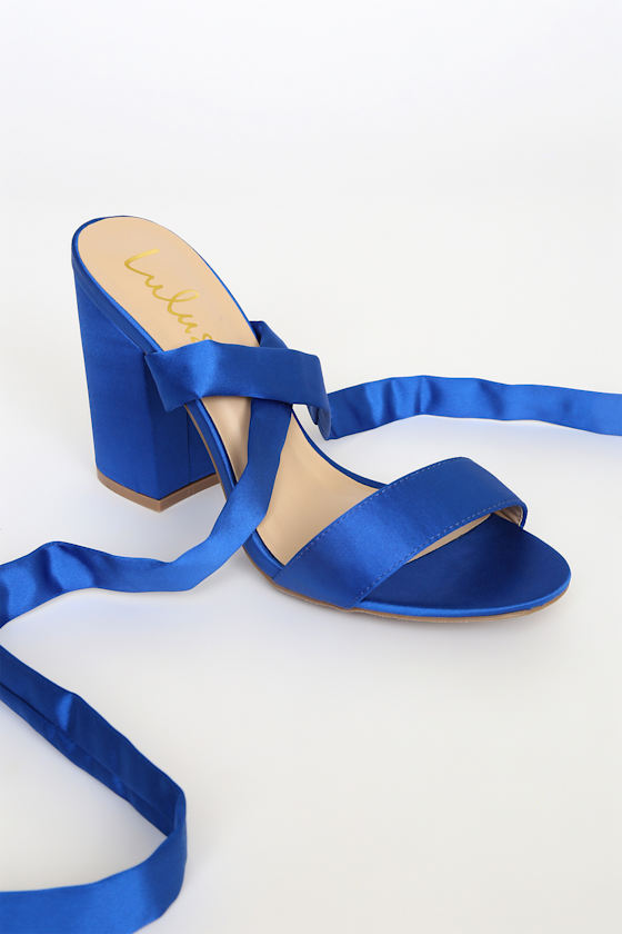 Alta Blue Suede Lace-Up Heels 2